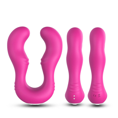 Sexo recarregável confortável Toy Double Penetration Lesbian do vibrador do ponto de G do silicone