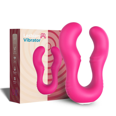 Sexo recarregável confortável Toy Double Penetration Lesbian do vibrador do ponto de G do silicone