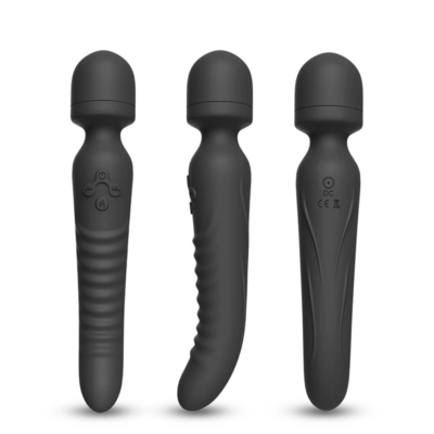 Vibrador macio do vibrador do pescoço da varinha inteligente dupla do avoirdupois do aquecimento do Massager da extremidade