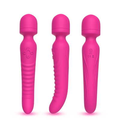Vibrador macio do vibrador do pescoço da varinha inteligente dupla do avoirdupois do aquecimento do Massager da extremidade