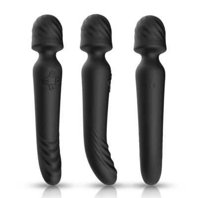 Aquecimento inteligente da extremidade dupla dobrável macia do pescoço do Massager da varinha do avoirdupois do silicone