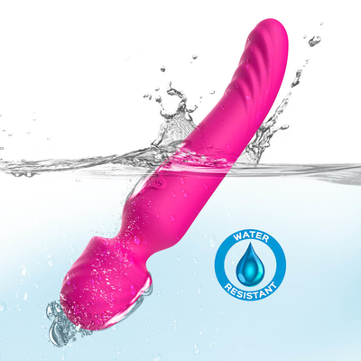 Aquecimento inteligente da extremidade dupla dobrável macia do pescoço do Massager da varinha do avoirdupois do silicone