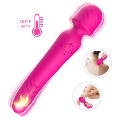 Aquecimento inteligente da extremidade dupla dobrável macia do pescoço do Massager da varinha do avoirdupois do silicone