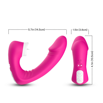2 fêmeas em 1 língua do sexo que lambe o vibrador, brinquedos adultos do sexo de Clit da novidade