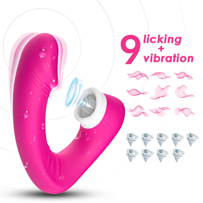 2 fêmeas em 1 língua do sexo que lambe o vibrador, brinquedos adultos do sexo de Clit da novidade