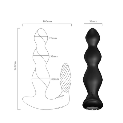 9 velocidades que vibram o telecontrole sem fio do Stimulator anal do períneo dos motores da tomada três da extremidade