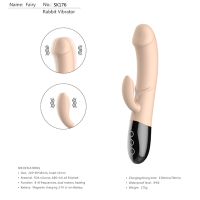 Brinquedo de baixo nível de ruído de aquecimento do sexo do vibrador do coelho