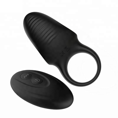 Luva Wearable elétrica preta do pênis do silicone do Massager para homens
