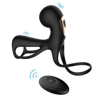 Luva masculina de vibração Handheld do pênis do silicone do Masturbator do Massager da próstata dos homens