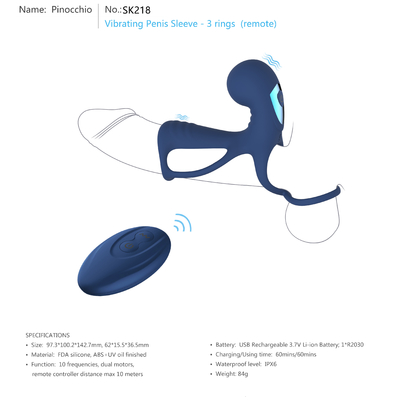 Luva masculina de vibração Handheld do pênis do silicone do Masturbator do Massager da próstata dos homens