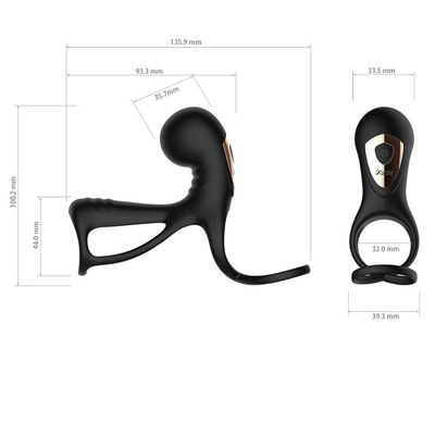 Anel masculino do pênis de Ring Sex Toy Silicone Wearable do pênis anal recarregável dos grânulos