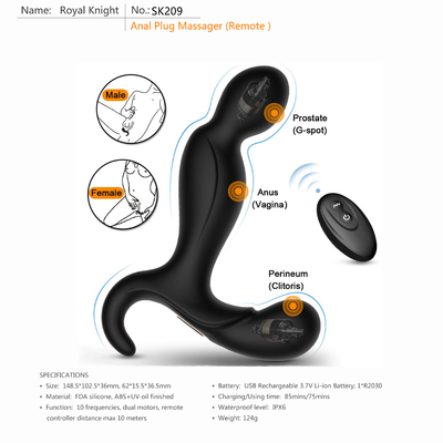 OEM do ODM da próstata adulta de controle remoto de 80 brinquedos dos minutos vibrador anal Li Ion Battery