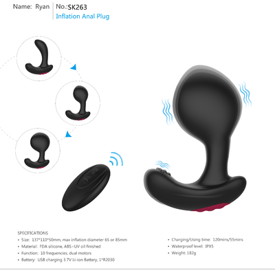 O sexo IPX5 alegre brinca a tomada anal inflável do burro do silicone da saúde dos brinquedos do sexo da tomada para o homem