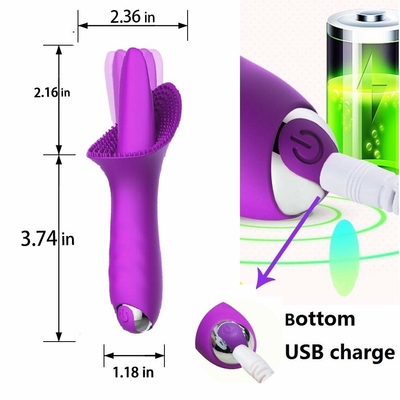 Do Stimulator oral da língua do vibrador da bala de Clit vibrador macio 166.5*73.6*56.5mm do vibrador