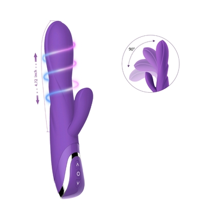 Vibrador dobro do vibrador do coelho de 80 minutos com amor Toy For Lady do vibrador de Clit 213*64*38mm