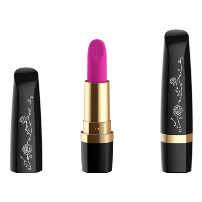 100mm 6V vibrador preto de Rose Sex Toys Pink Lipstick de 50 minutos para o brinquedo do sexo das meninas