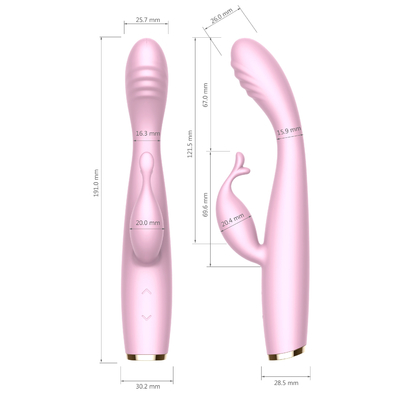 Vibrador silencioso do coelho do motor duplo fêmea anal macio sem fio do vibrador do ponto de G