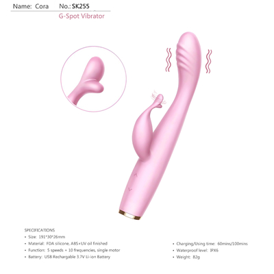 Vibrador silencioso do coelho do motor duplo fêmea anal macio sem fio do vibrador do ponto de G