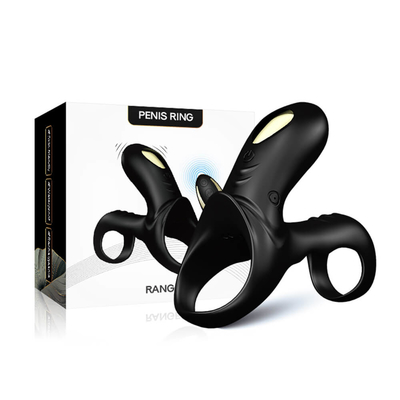 Anel de vibração dobro do galo dos motores 40dbs, vibrador masculino do pênis da bateria de 280mAh Li