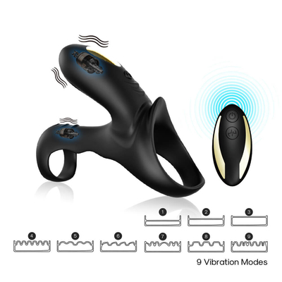 Anel de vibração dobro do galo dos motores 40dbs, vibrador masculino do pênis da bateria de 280mAh Li