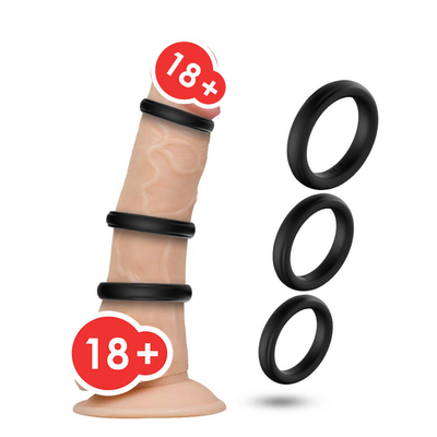 Três em um tamanho grande 52mm do anel IPX7 do galo do glande do silicone para a ejaculação do atraso