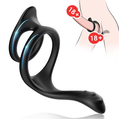 Anéis completos dobro da ereção do pênis do silicone de Ring Sex Toy 80x70x50mm do pênis do laço