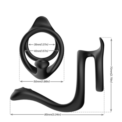 Anéis completos dobro da ereção do pênis do silicone de Ring Sex Toy 80x70x50mm do pênis do laço