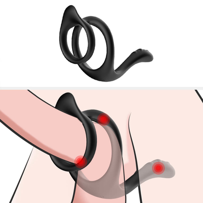 Anéis completos dobro da ereção do pênis do silicone de Ring Sex Toy 80x70x50mm do pênis do laço