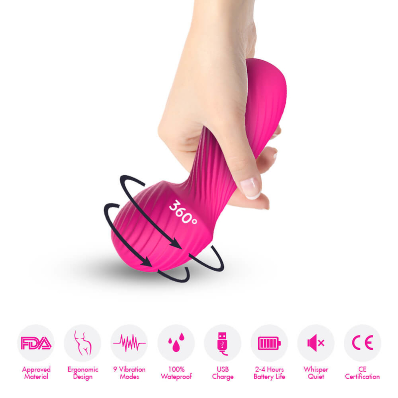 Orgasmo Clitoral fêmea recarregável do bocal de USB do vibrador da varinha de Mini Portable avoirdupois