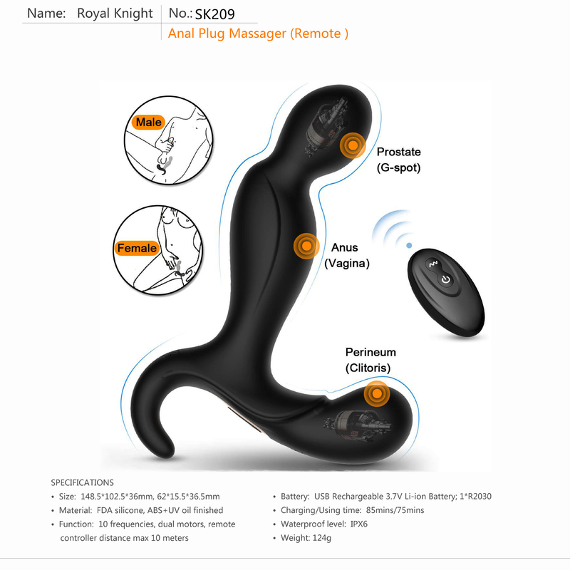 OEM do ODM da próstata adulta de controle remoto de 80 brinquedos dos minutos vibrador anal Li Ion Battery
