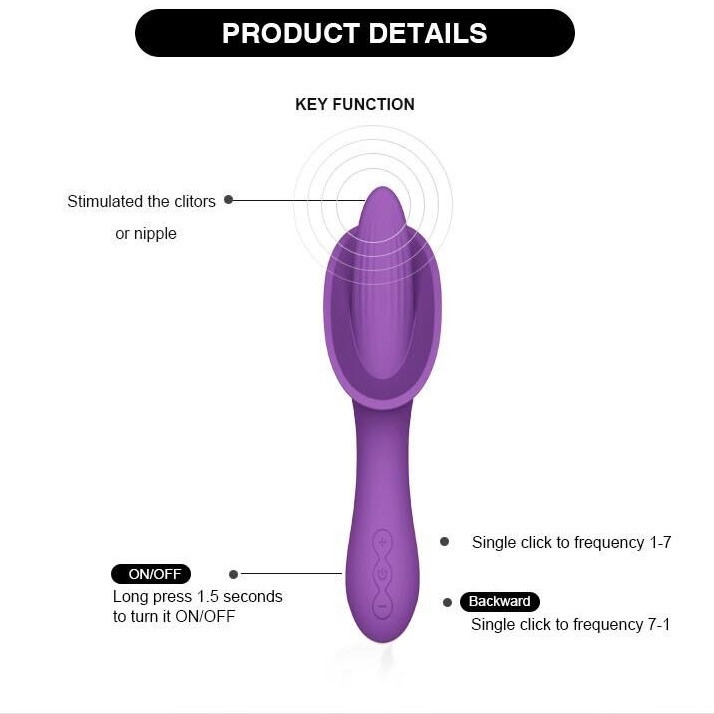 Do Stimulator oral da língua do vibrador da bala de Clit vibrador macio 166.5*73.6*56.5mm do vibrador