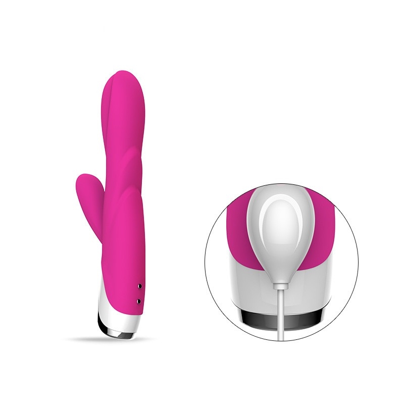 Vibrador dobro do vibrador do coelho de 80 minutos com amor Toy For Lady do vibrador de Clit 213*64*38mm
