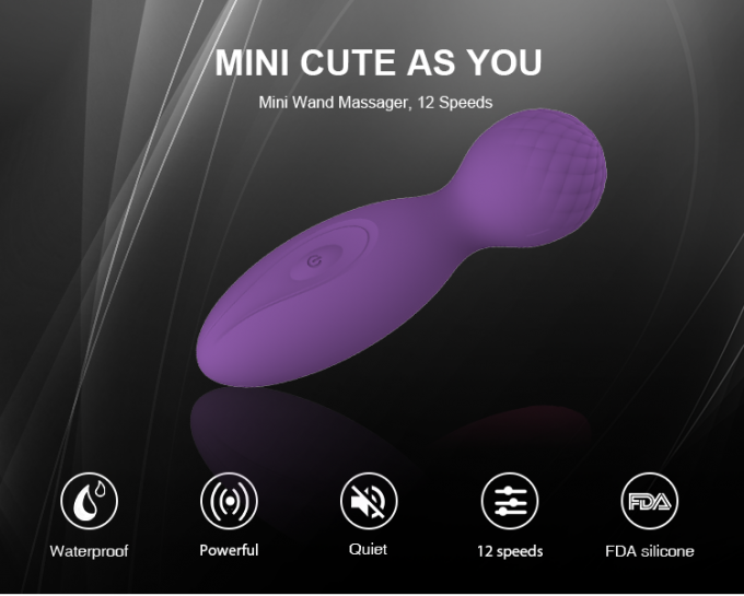 Massager do corpo da edição do amor da varinha do corpo da impressão de G do silicone do cetim de 10 funções mini