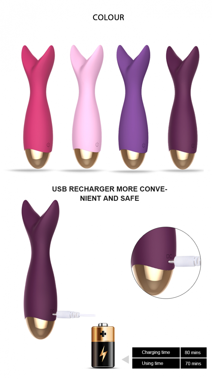 Varinha elétrica recarregável de alta qualidade do vibrador do y da massagem do clitóris de USB outros produtos do sexo