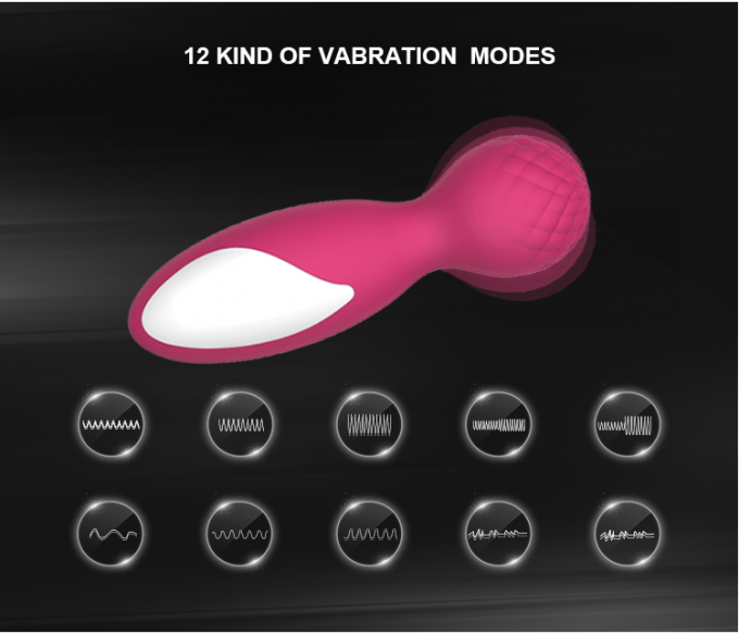 Massager do corpo da edição do amor da varinha do corpo da impressão de G do silicone do cetim de 10 funções mini